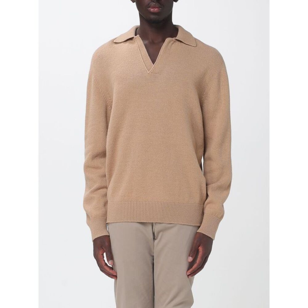 Laneus Men Laneus Long-Sleeved Merino Wool And Cashmere Knit Polo
